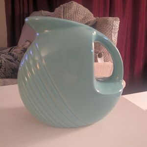 Vintage Ceramic Cantinaware China Mint Green Art Deco  Pitcher Jug